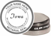 2" Round PSI Slim Notary Stamp