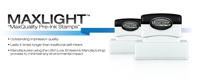 MaxLight XL2-750 Pre-Inked Stamp 1-1/2 x 4-1/3 | Customized Stamp